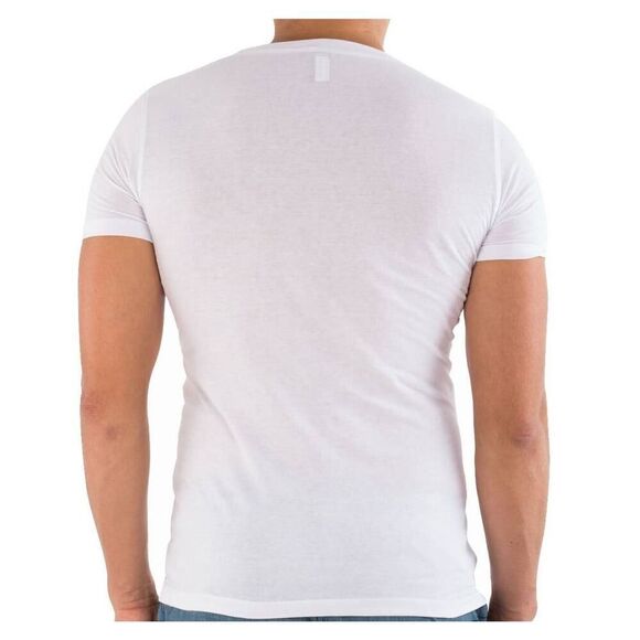 New Just Cavalli Men  XS / 46 White T-Shirt Cotton Crewneck Top Summer Print - Picture 3 of 4